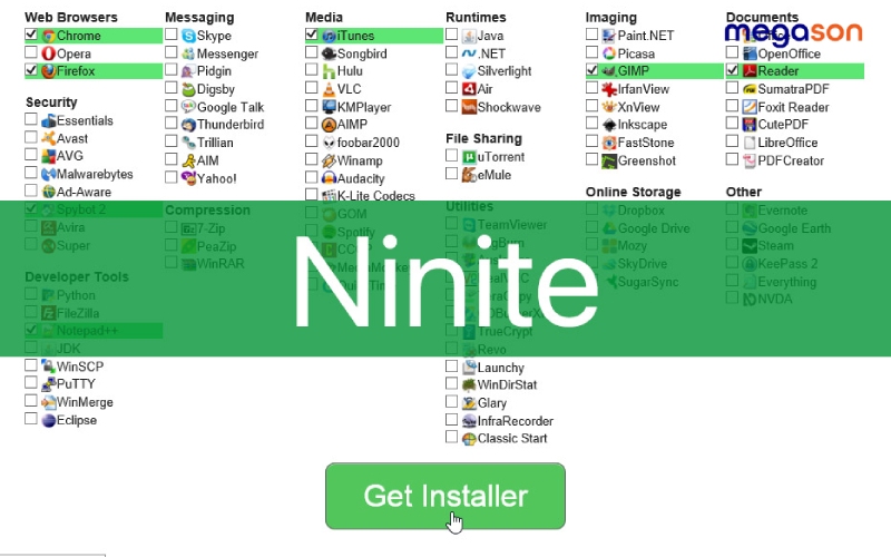 Kho phần mềm miễn phí Ninite